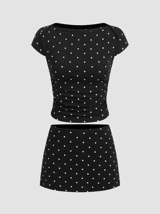 Colette Polka Dot Top & Skort Set