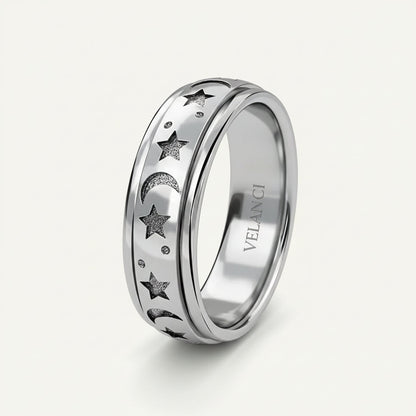 CelestiSpin™ - Moon & Star Spinner Ring