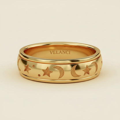 CelestiSpin™ - Moon & Star Spinner Ring