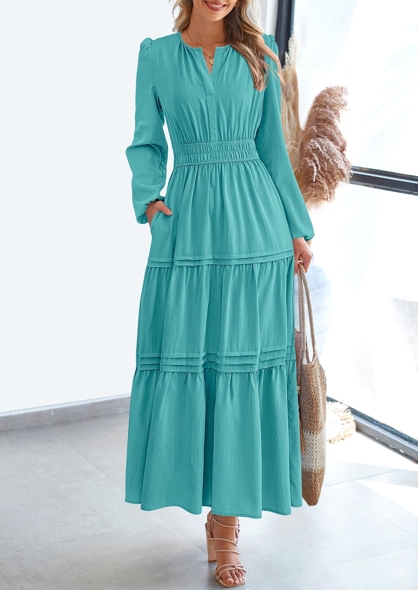 BlushFlow™ - Maxi Dress