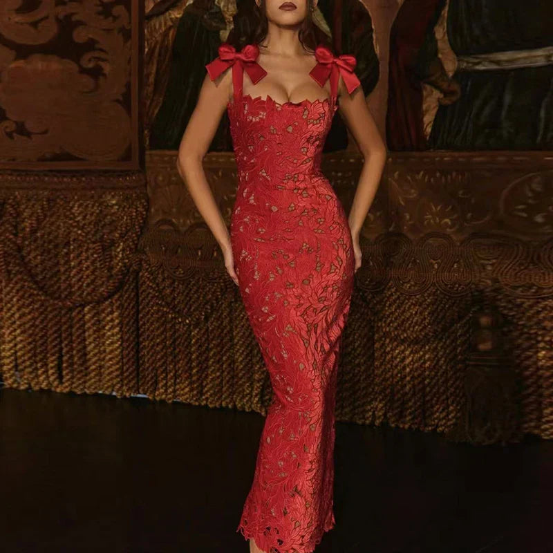 SecondSkin Lace™ Illusion Midi Dress