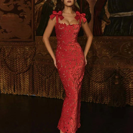 SecondSkin Lace™ Illusion Midi Dress