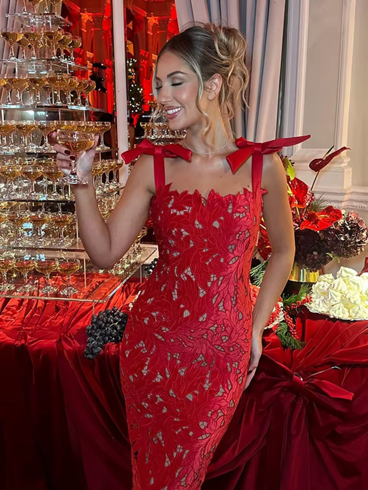 SecondSkin Lace™ Illusion Midi Dress