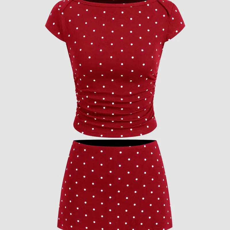 Colette Polka Dot Top & Skort Set
