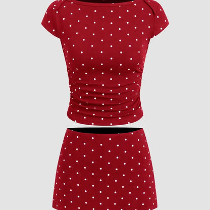 Colette Polka Dot Top & Skort Set
